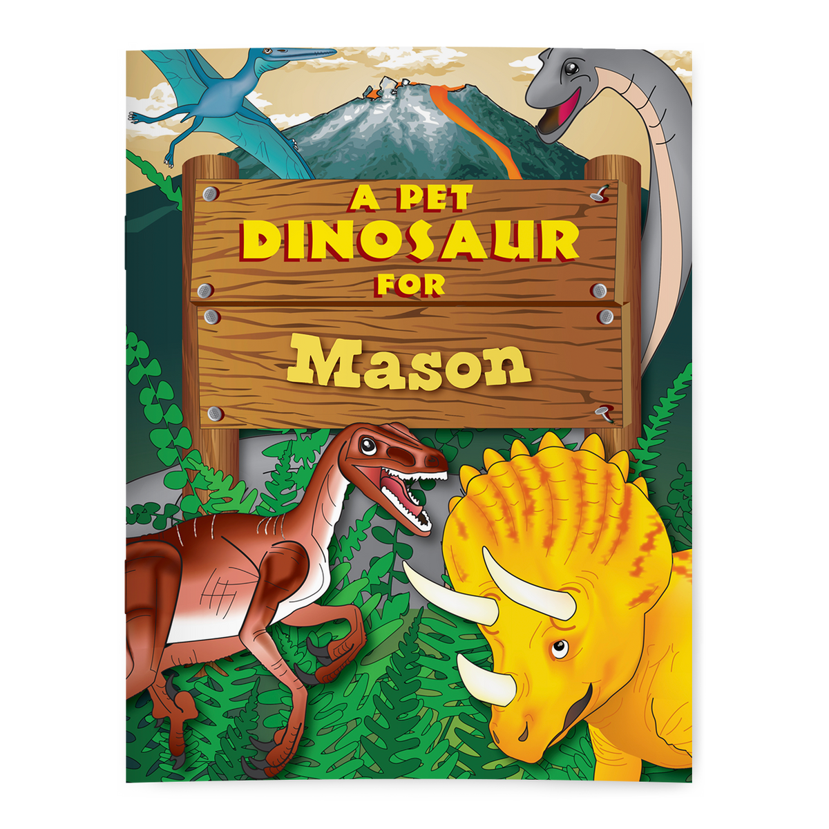 Personalized dinosaur coloring book