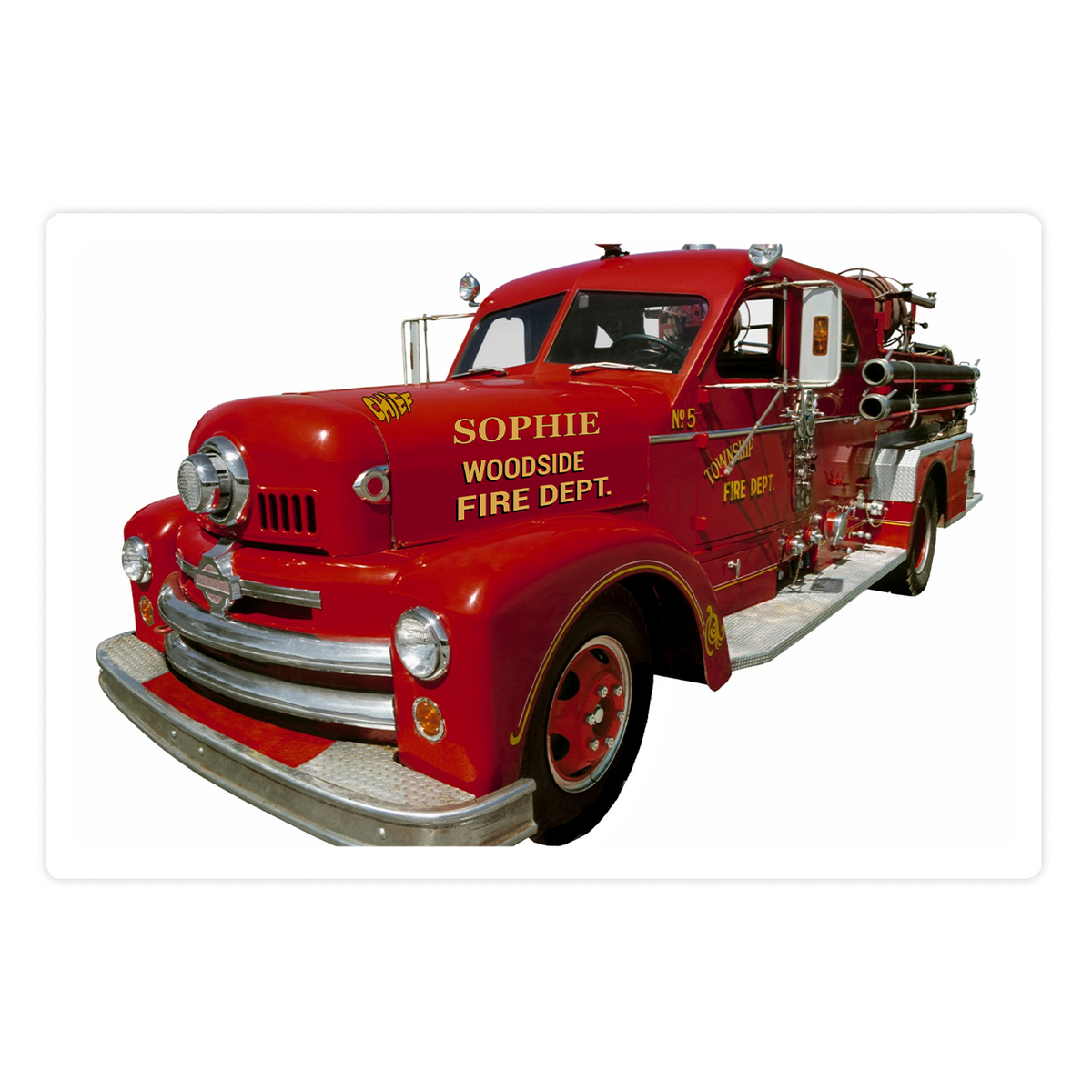 Personalized Firetruck placemat