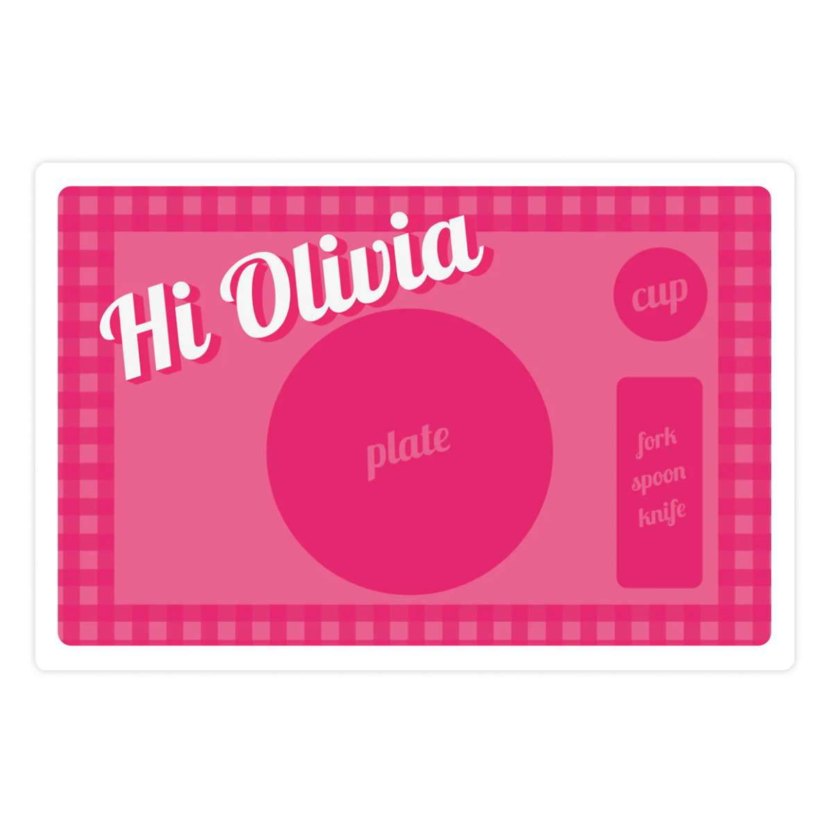 Personalized Hi Barbie placemat