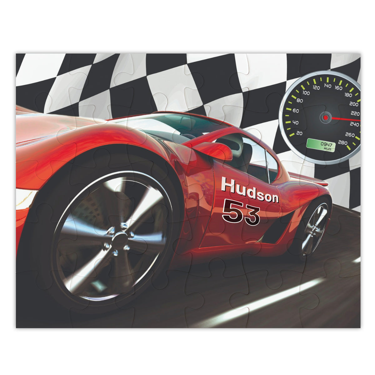 Personalized race car puzzle