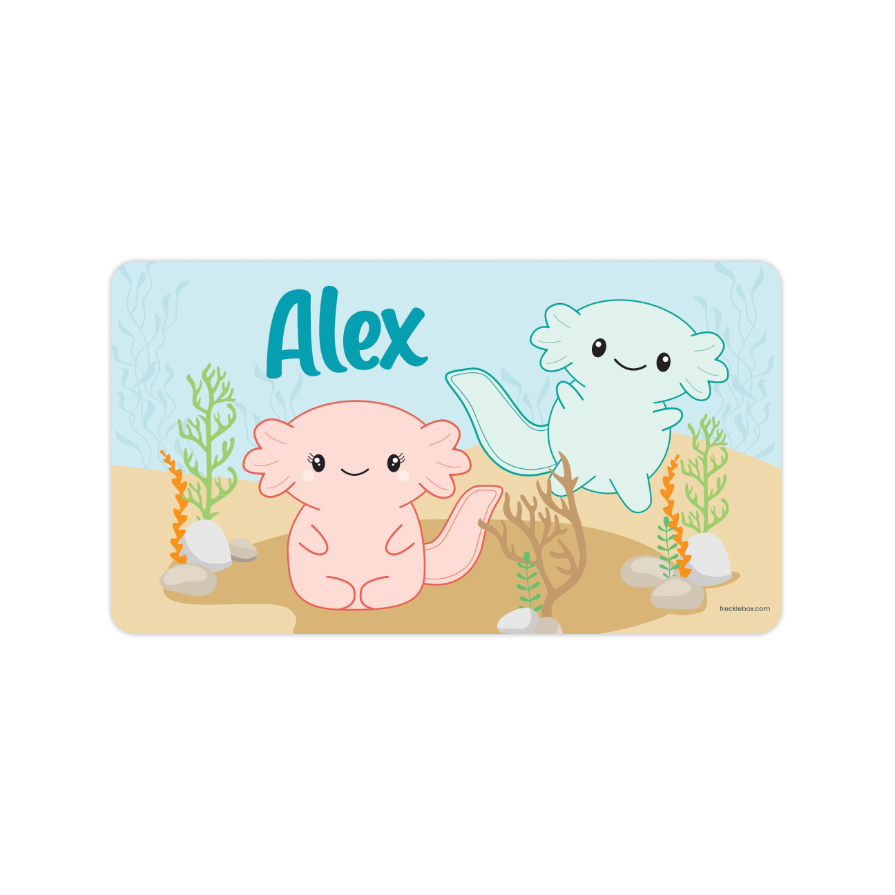 Personalized Axolotl Water resistant label