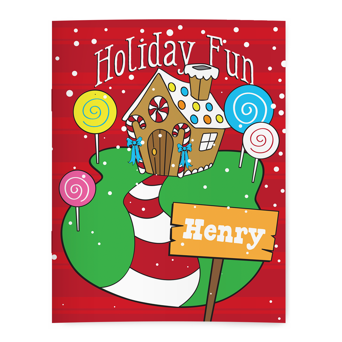 Personalized holiday coloring book