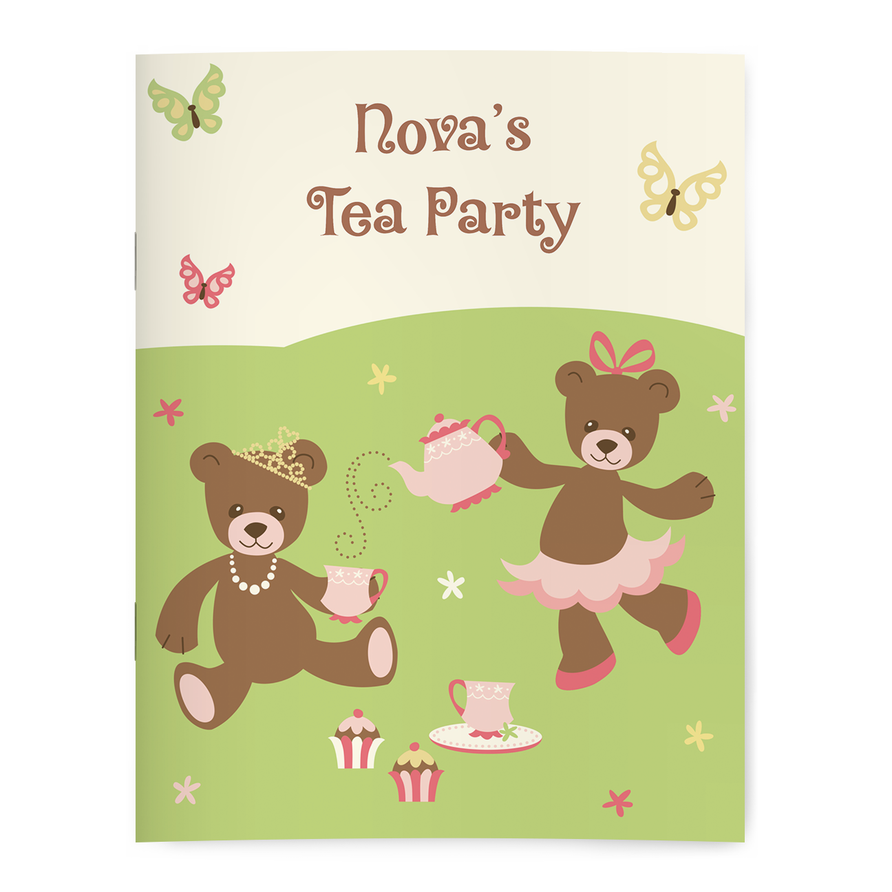 Personalized tea party coloring book