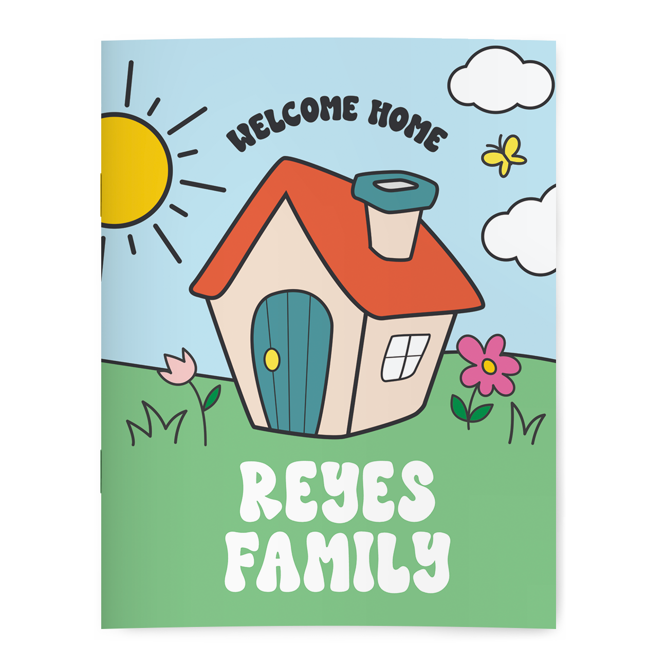 Personalized welcome home coloring book