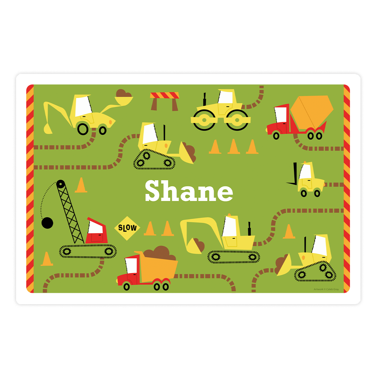 Personalized Construction Zone Placemat