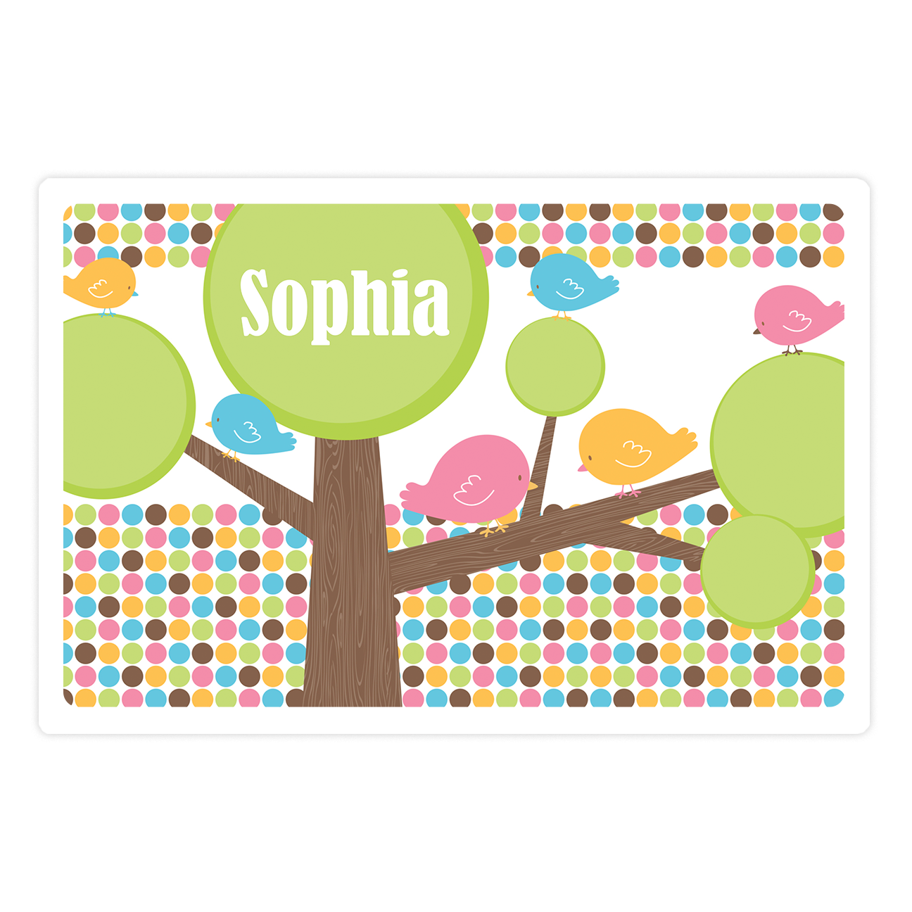 Personalized Cutie Birds Placemat