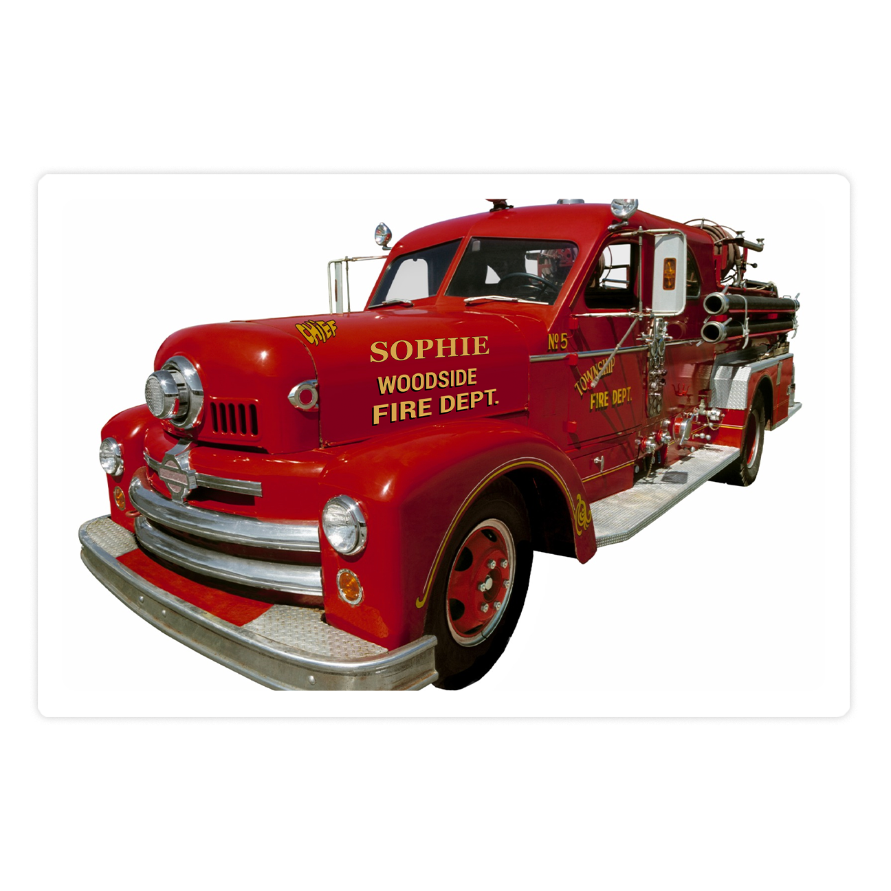 Personalized Firetruck placemat