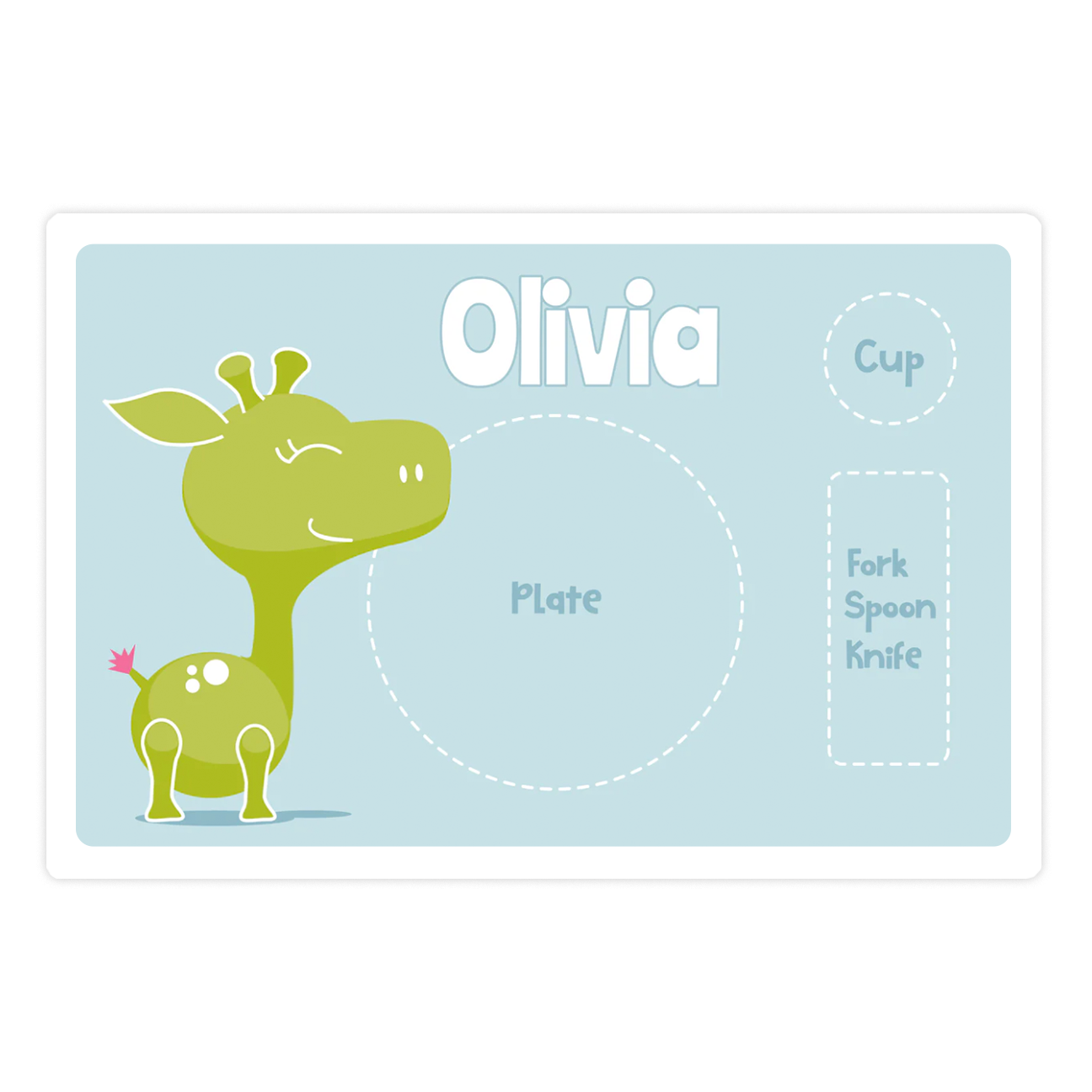 Personalized Girrafe Placemat