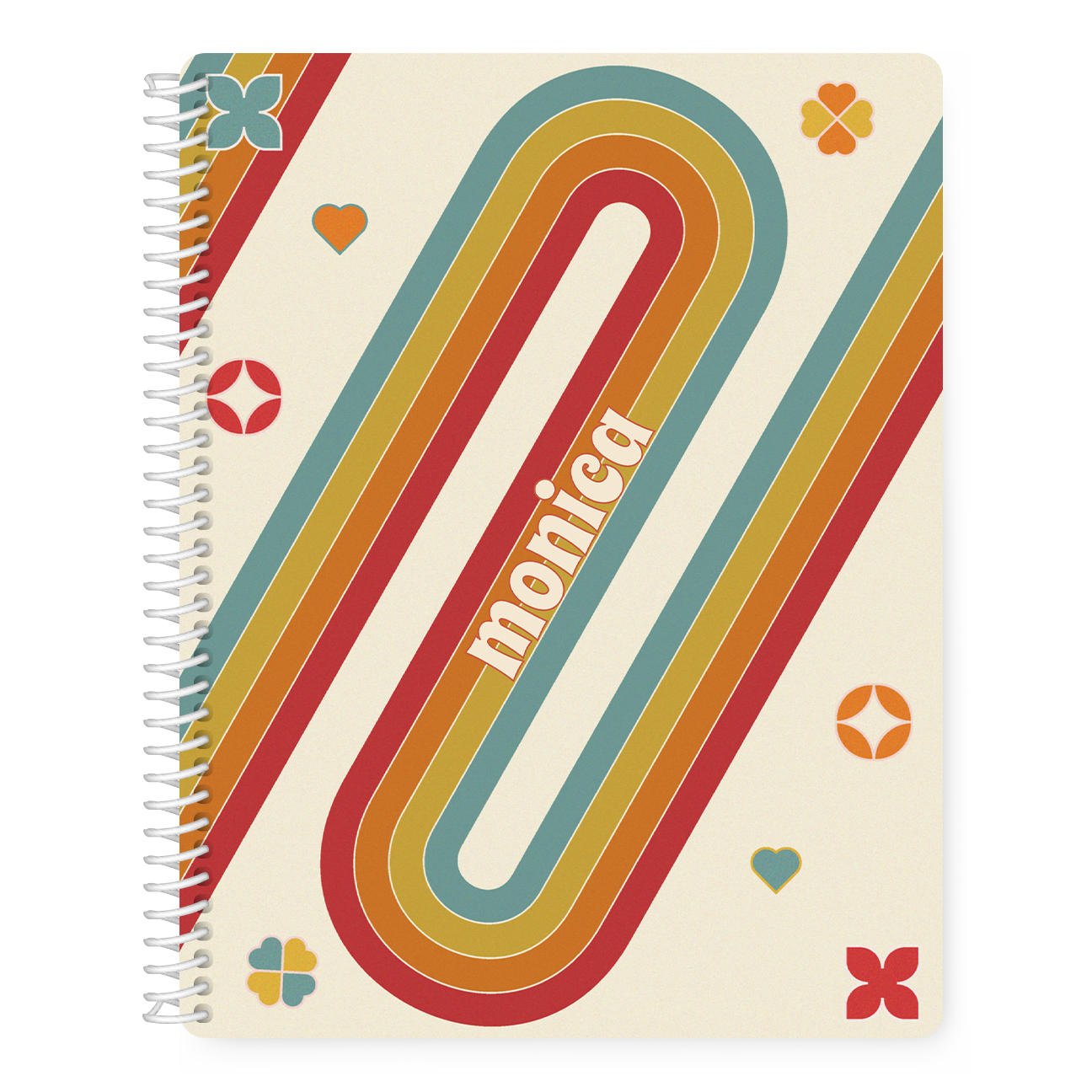 Personalized Groovy Rainbow Notebook