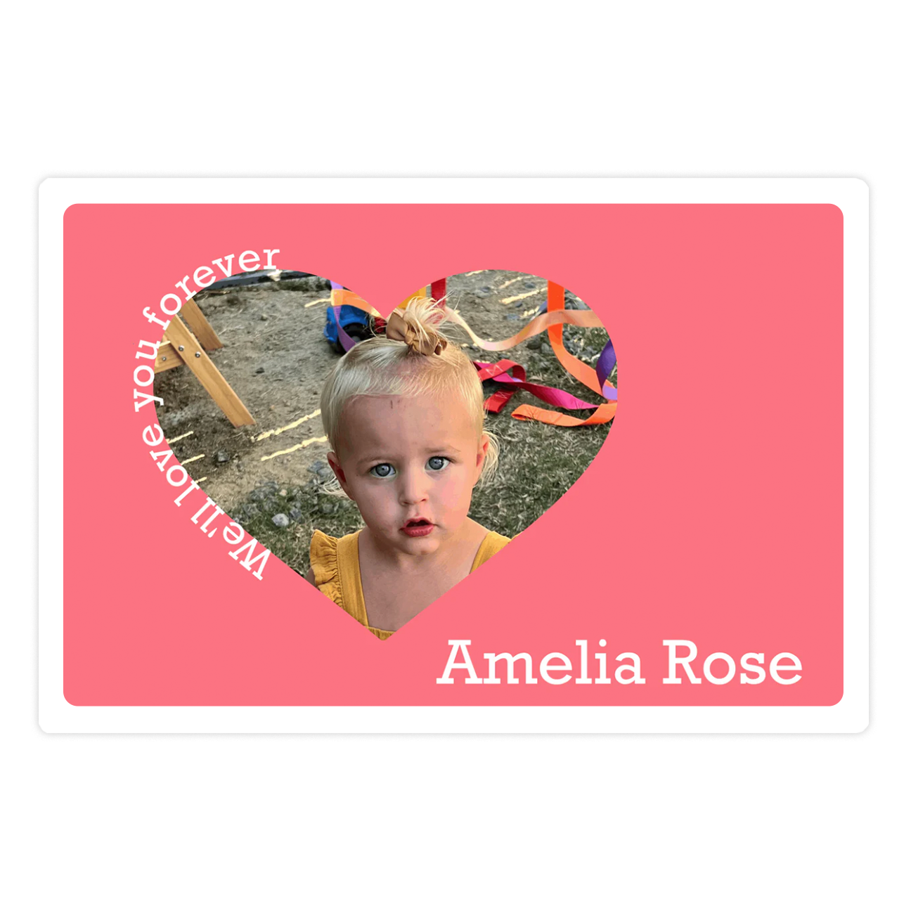 Personalized heart placemat
