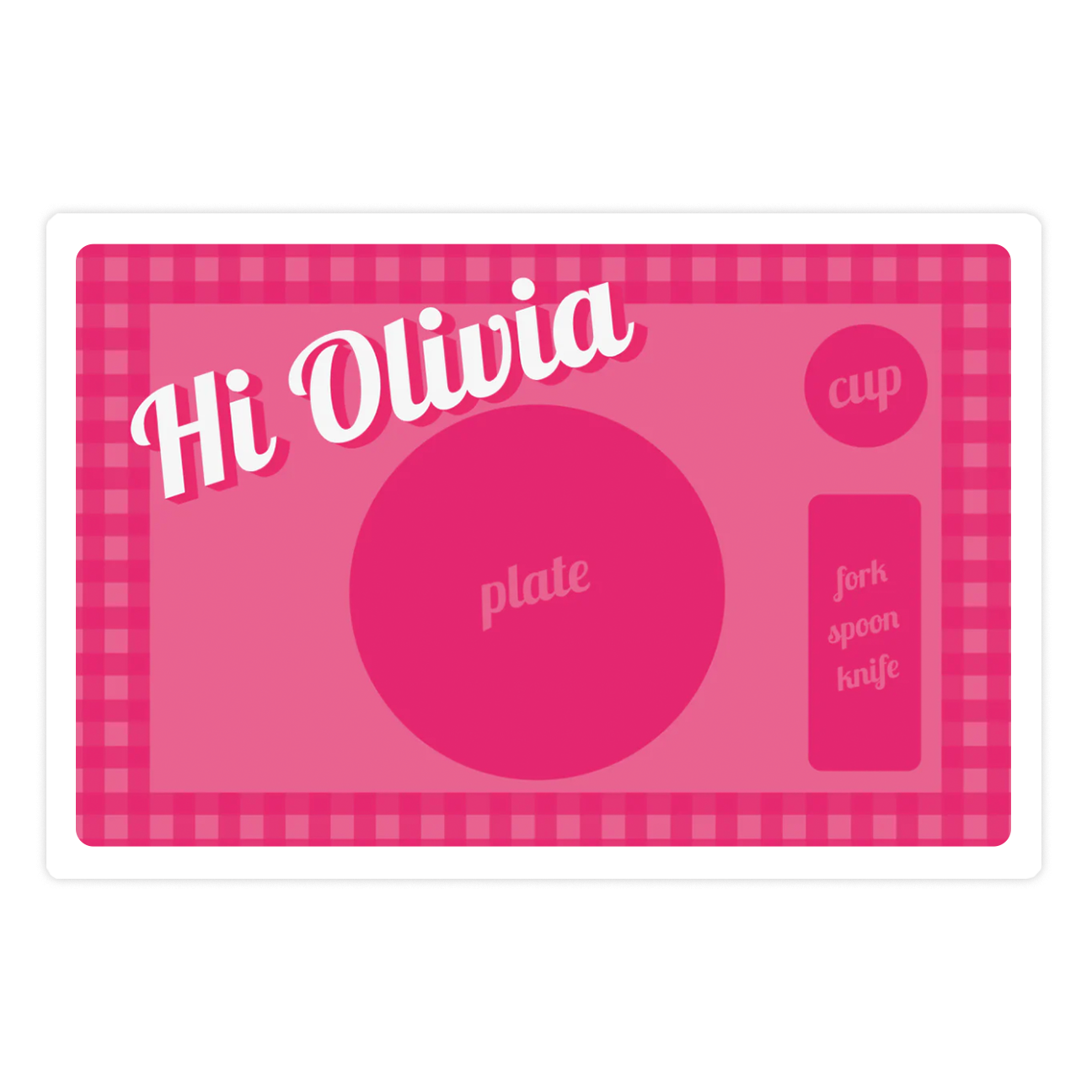 Personalized Hi Barbie placemat