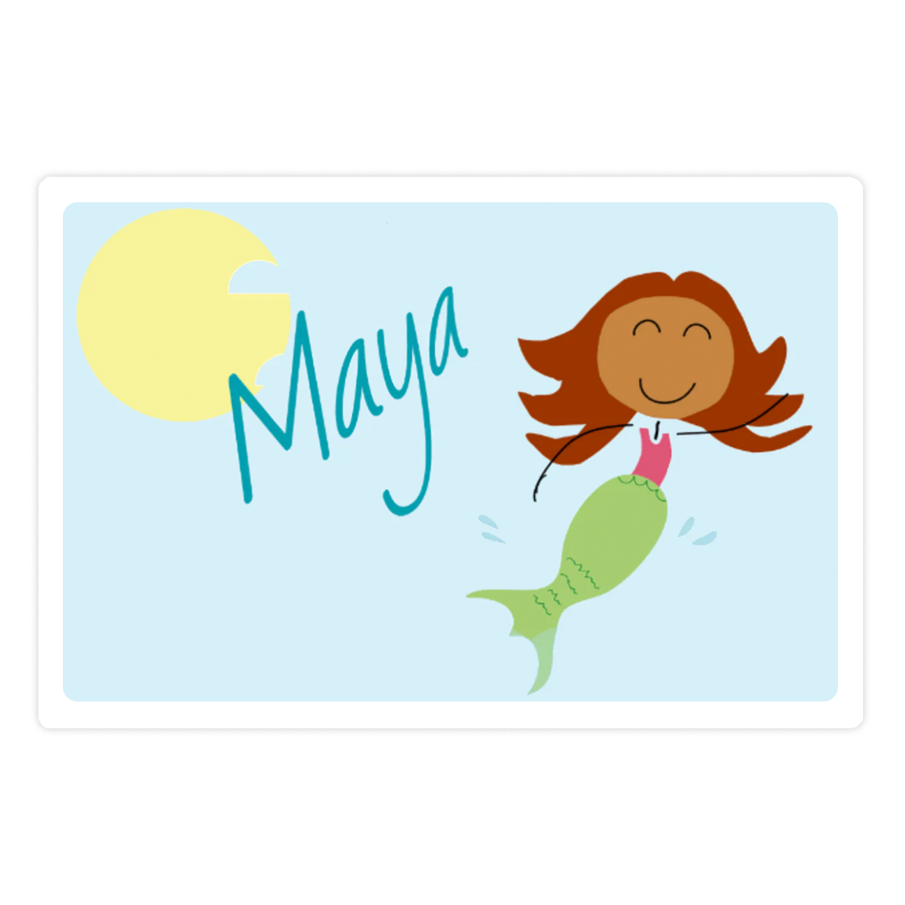 Personalized Mermaid Placemat with hair and skin colors