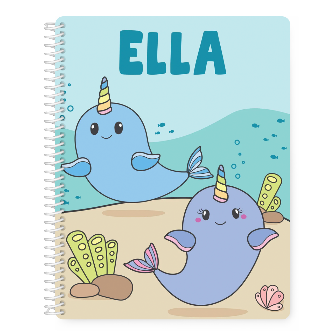 Personalized Narwhal Sketchbook