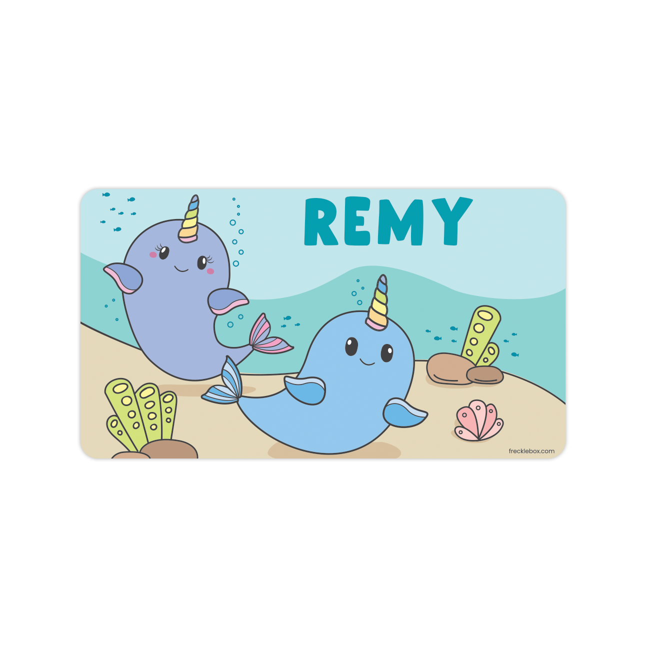 Personalized Narwhal Label