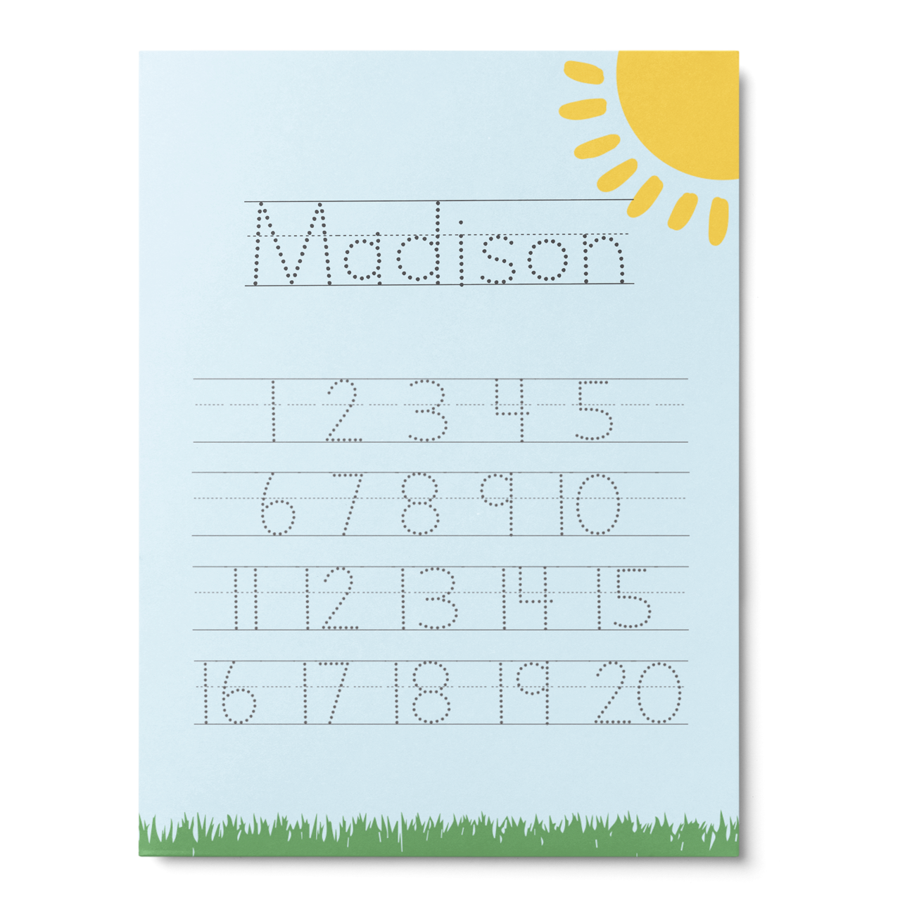 Personalized Numbers and Shapes Folder