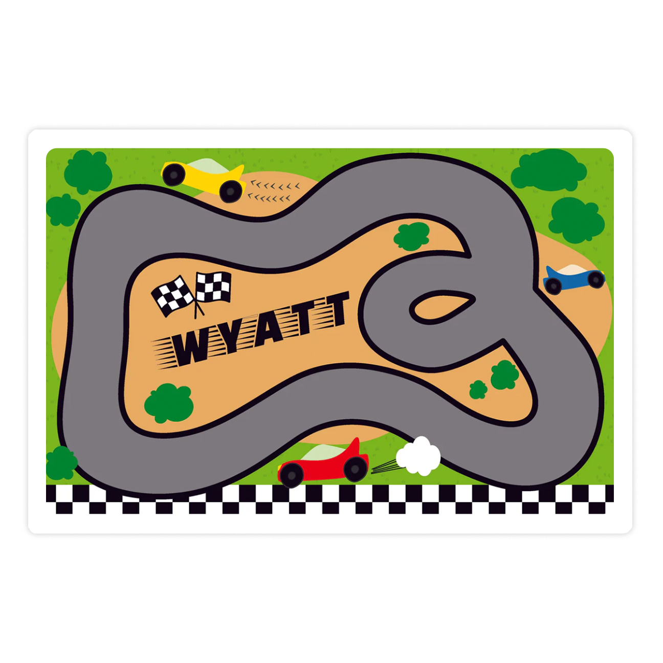 Personalized race track placemat