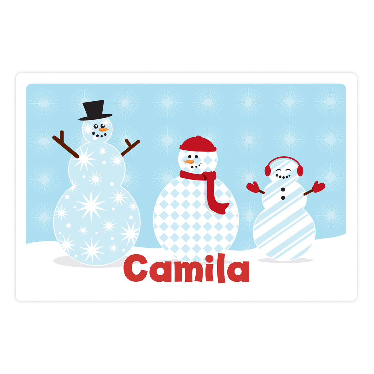 Personalized Snowman Placemat