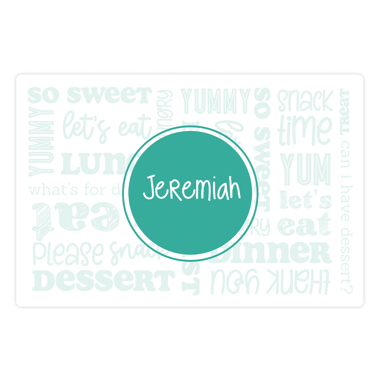 Personalized word placemat
