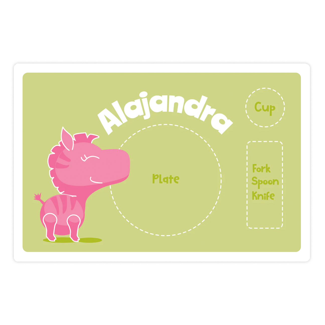 Personalized Zebra placemat